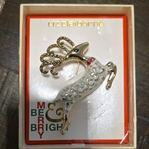 Liz Claiborne Gold and Silver Reindeer Pin